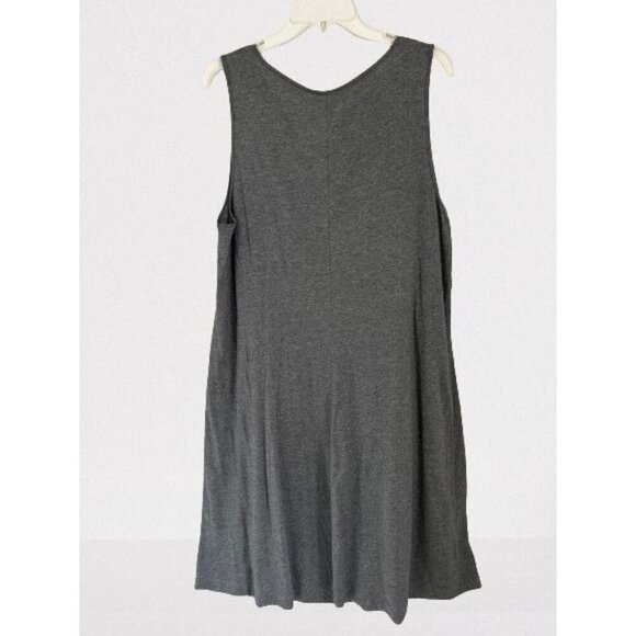 NEW! J. Jill PIMA Cotton Dress Gray A-Line Sleeveless Pitched Fronts Crewneck Si - Picture 5 of 9